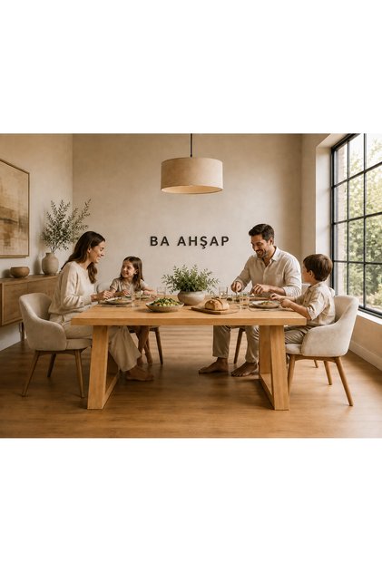 BA AHŞAP Tasarım Doğal Ağaç Ayak Ahşap Yemek / Toplantı / Çalışma Masası Ahşap Ayak_KKV_80X130