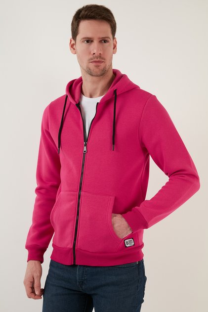 Regular Fit Hooded Zippered Soft Fleece Lined Winter Sweat Men's Sweat 5905340
