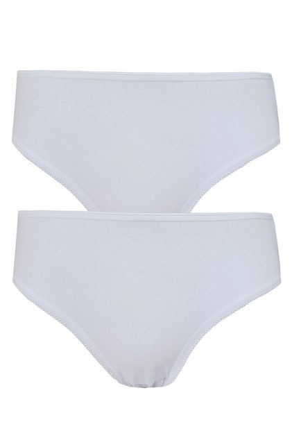 Set of 2 Women's Medium High Waist Bikini Thin Elastic Cotton Economical
