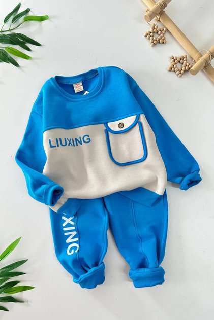 My Little One's Cicileri Liuxing Printed Winter Boy's Suit - Blue
