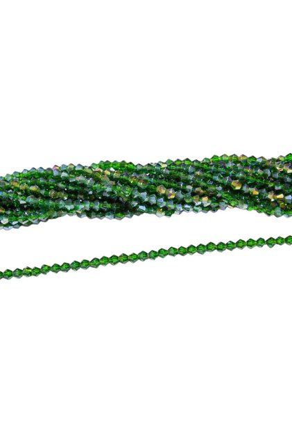 4 mm Khaki Green Pyramid Crystal Glass Beads 1 Strand - (85 Pieces)