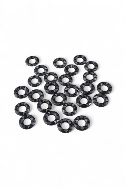 20X5 mm Round Ring Pattern Black Inlay Stone (100 Pieces)
