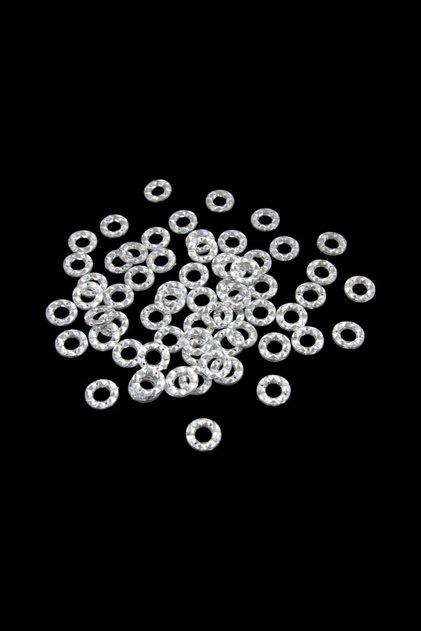 16X4 mm Round Silver Inlay Stone (100 Pieces)