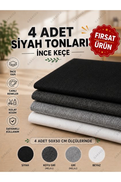 Black Shades Thin Felt - 4 Colors - 50X50 cm