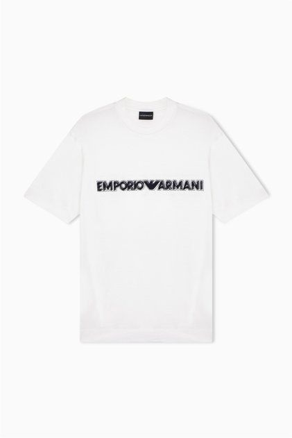 Men's Regular Fit Soft Textured Embossed Cotton Round Neck Short Sleeve White T-Shirt