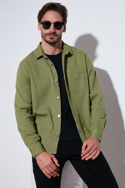 Pamuklu Tek Cepli Regular Fit Gömlek Erkek GÖMLEK CF25W129140