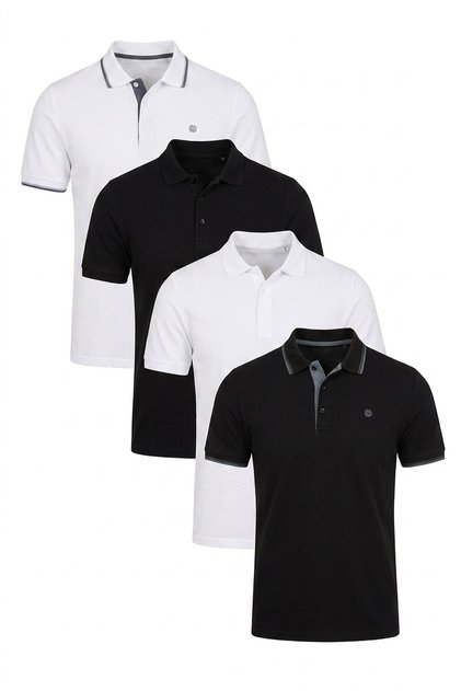 Cotton Regular Fit Buttoned Polo Collar 4-Pack t Shirt Men's Polo Collar t Shirt 590211827S4