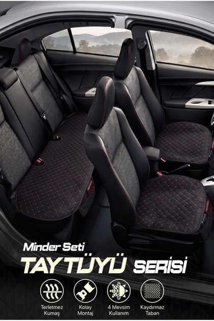 Car Seat Cushion Set with Foal Feather Pocket & Sweatproof Car Seat Cushion Set - Seat Protection Cover (Set of 3)
