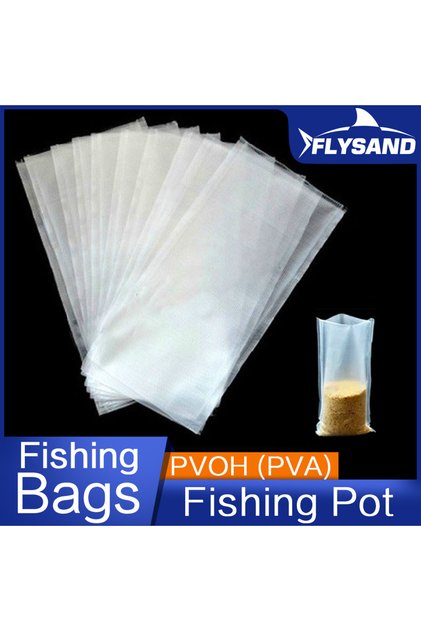 50PCS FLYSAND PVA Bags Available Carp Fishing Tackle PVA Bags Mesh For Carp Coarse Boilie Pellet Bai