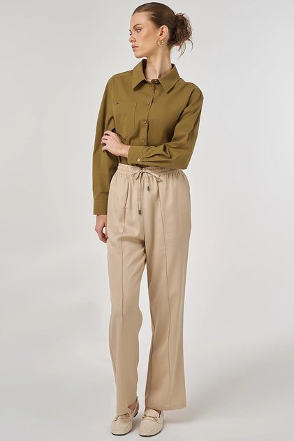 Çima Stitched Pants Beige