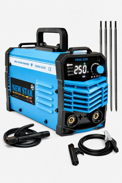 Inverter Dijital Göstergeli Kaynak Makinası 250i Amper 2,5 3 Çubugu Sorunsuz Eritir
