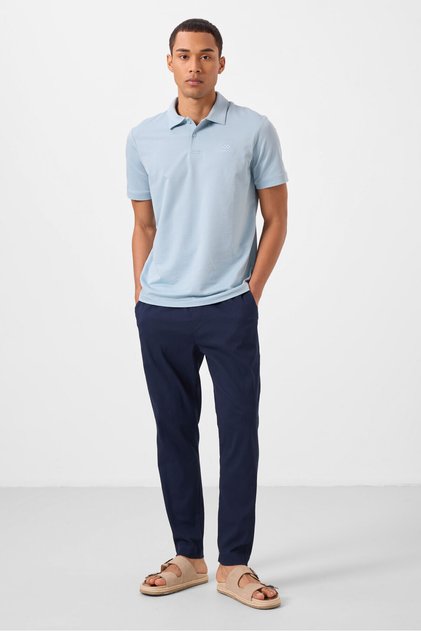 Navy Blue Standard Fit Woven Light Flexible Chino Men's Trousers - 82177