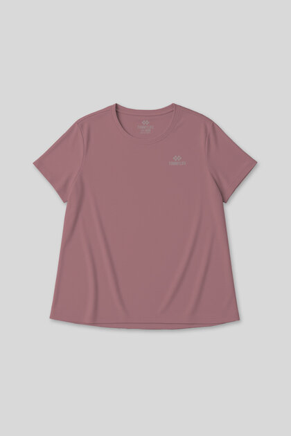 Dusty Rose Printed Comfortable Fit Plus Size Women's T-Shirt - 97308