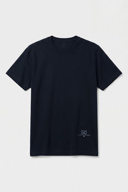 Navy Blue Standard Fit Printed Short Sleeve Men's T-Shirt - 88440