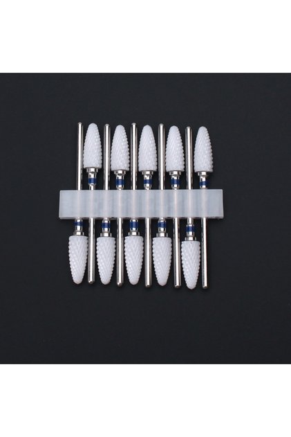 TC10P-08 10Pcs/set Ceramic Nail Drill Bit Set Rotate Burr Milling Nail Cutter Bits Electric Drill Ma