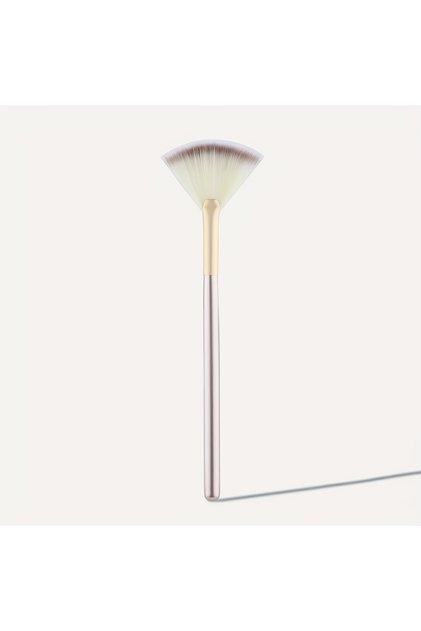 Gold 1pc Fan Shaped Highlight Brush Contour Brush Blending Highlighter Makeup Brush Face Loose Powde