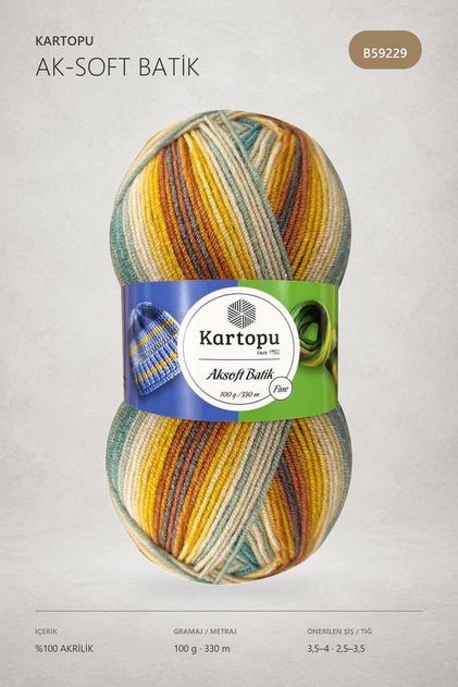 Aksoft Batik Ebruli El Örgü İpi 59229