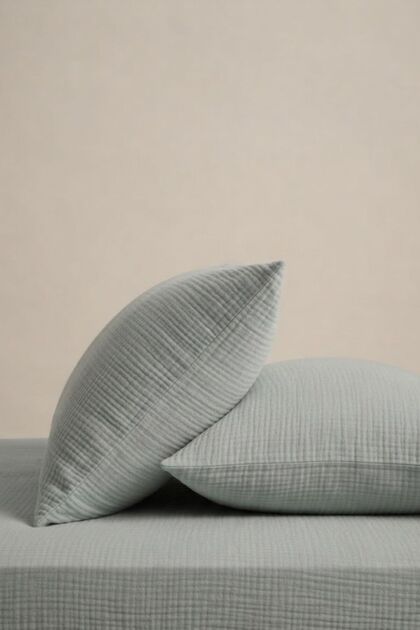 Petra Muslin Pillowcase 2-Pack 50X70 cm Gray Natural Cotton Breathable