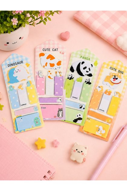 Cute Animals 120 Yaprak Postit Index Yapışkanlı Not Kağıdı Kitap Ayraçı - Tekli (OMT-08)