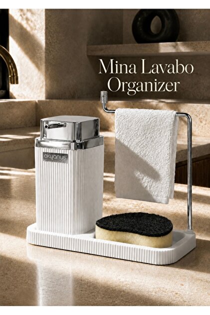 Kare Mina Lavabo Düzenleyici Beyaz