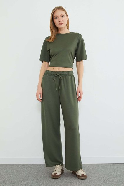 Beli Lace-Up Pocketed Modal Sweatpants