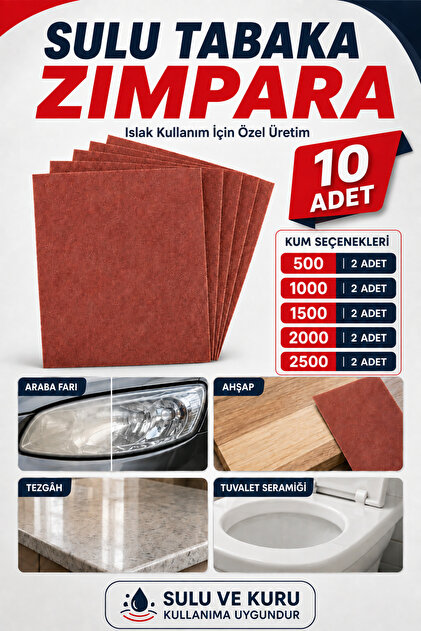 CNR El Su Zımpara Kağıdı Far Temizleme Araç Parlatma Seti 500-1000