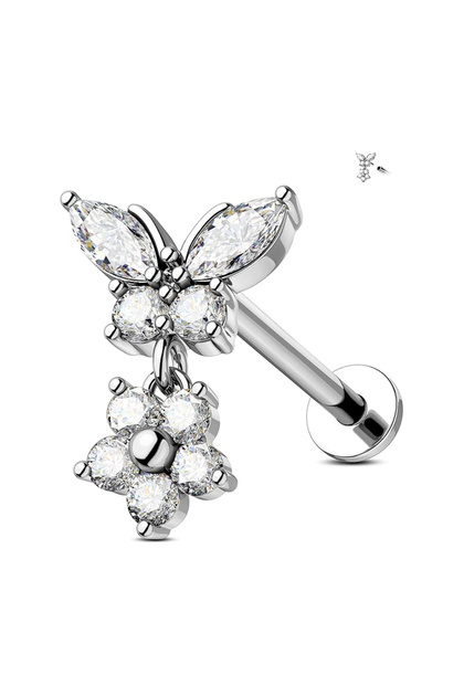 Animal body Labret, Lip Piercing Jewelry S1-1pc-silvery EVISPOL New Trendy Hypoallergenic G23 Titani