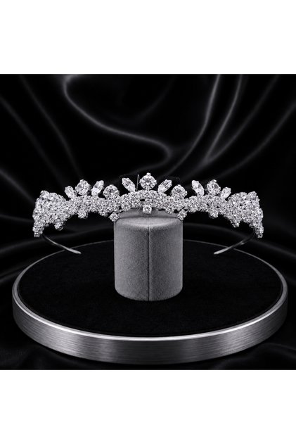 Kristal Taşlı Gelin Tacı