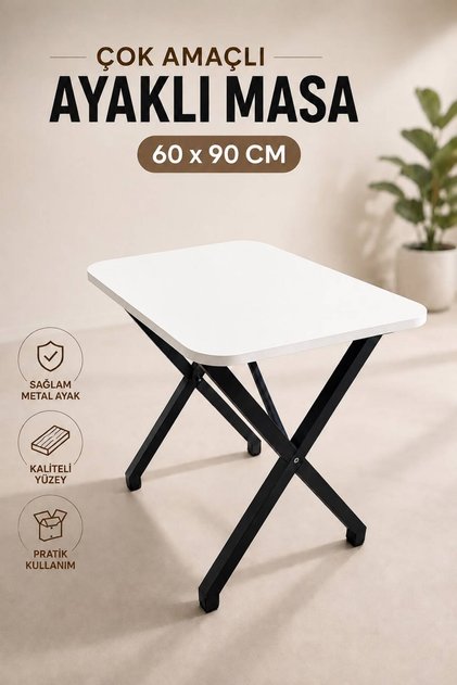 60x90 X Ayak Masa Balkon Masası Ders Çalışma Masası