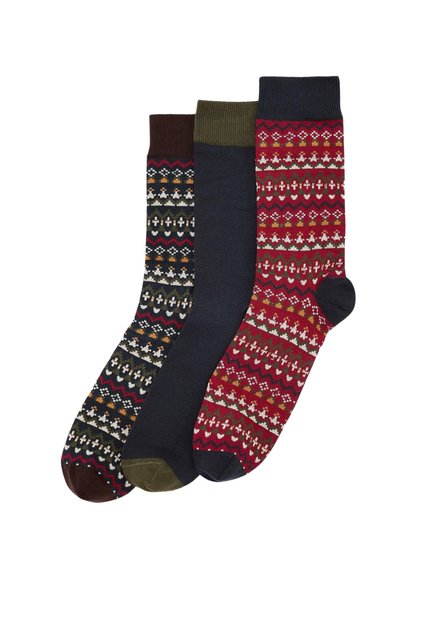 Marlow Fair Isle Çorap Hediye Kutusu OL71 Olive