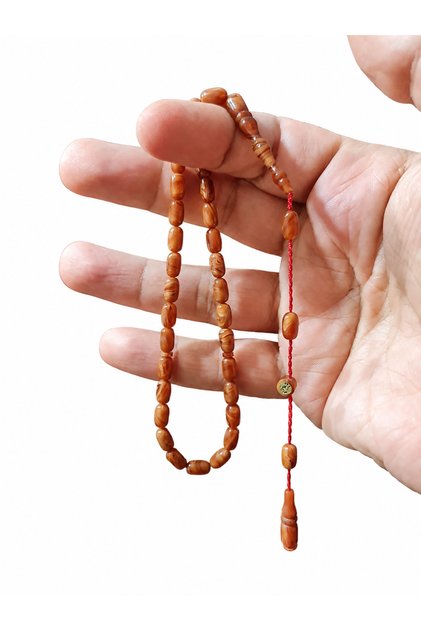 Certified Hünkâr Series Ottoman Czechoslovakian Catalin Prayer Beads – 5X8 mm Capsule Cut Bureaucrat Size Velvet Finish