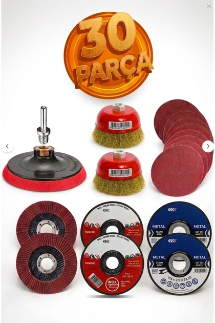 NEXTRA 50 Parça Spiral Matkap Taşlama Seti Zımpara Flap Disk Çanak