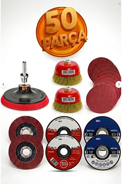 NEXTRA 50 Parça Spiral Matkap Taşlama Seti Zımpara Flap Disk Çanak