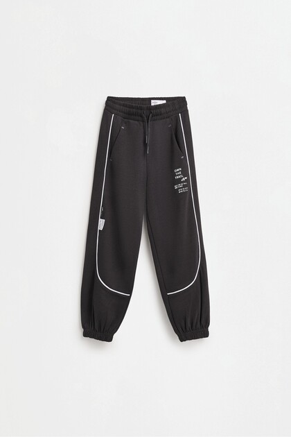 Şeritli interlok jogger pantolon