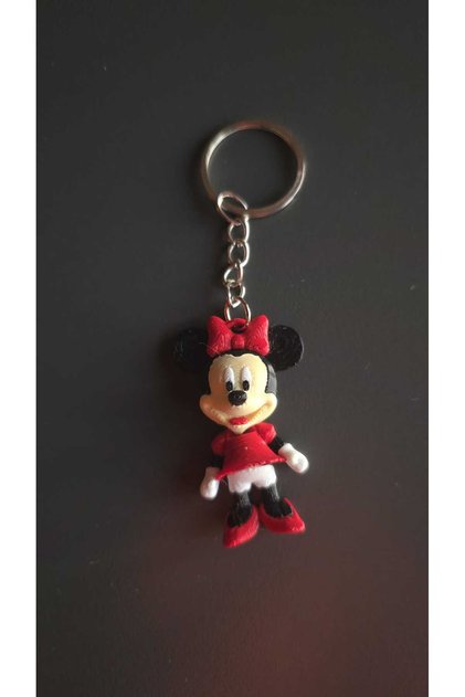 3D Printed Minnie Mouse Figure Keychain
