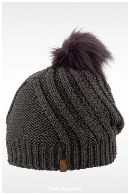 Winter, Knitted Solid Color Ski Beanie for Women