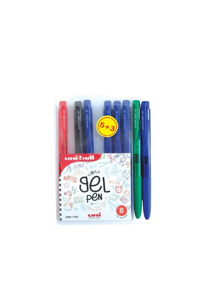 Signo 8 pcs Gel Pen Set, 0.7 mm, UMN-155N