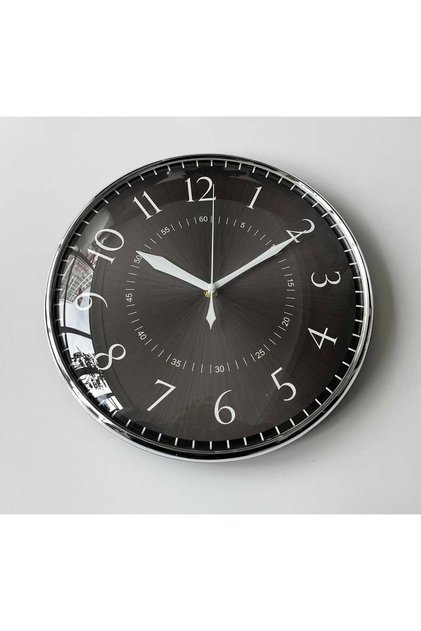 Dome Glass Wall Clock, 30 cm, Grey, BPR1311G