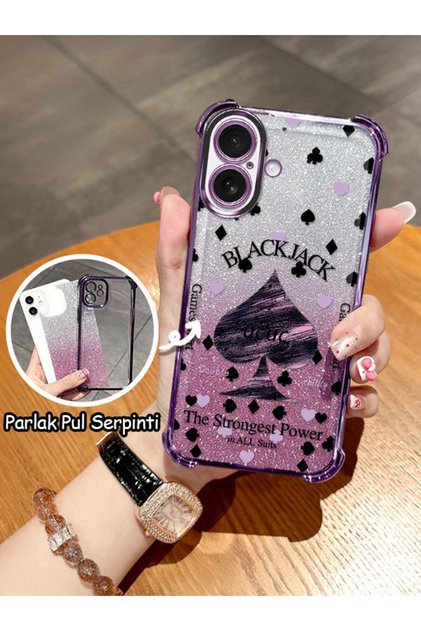 iPhone 16 Compatible Transparent Four-Corner Silicone Coated Glossy Edge Case