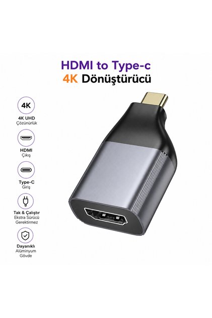 HDMI to Type-C 4K Video Transfer Adapter – USB Type-C HDMI Converter, Supports 4K Uhd Video