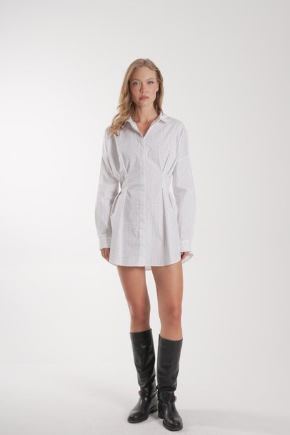 Women's Waist-Slit Shirt Dress