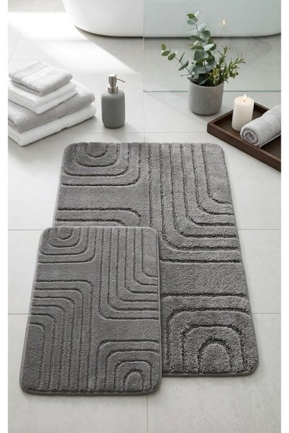 Path Premium Nordic Bohemian 2-Piece Bath Mat 60X100 60X50 cm Latex Non-Slip Base Washable