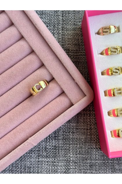 14 K GOLD HARF C YÜZÜK AYARLANABİLİR
