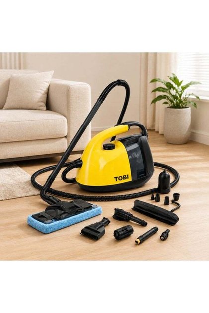 TB-968 Deluxe Steam Cleaning Machine 1800W, Complete 16-Piece Multi-Surface Cleaning System for Powerful Deep Cleaning of Floors, Bathrooms, Kitchens, Tiles, Grout, Windows, Upholstery, Furniture