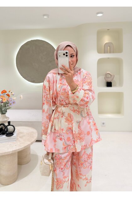 Sofia Desenli Takım Pembe