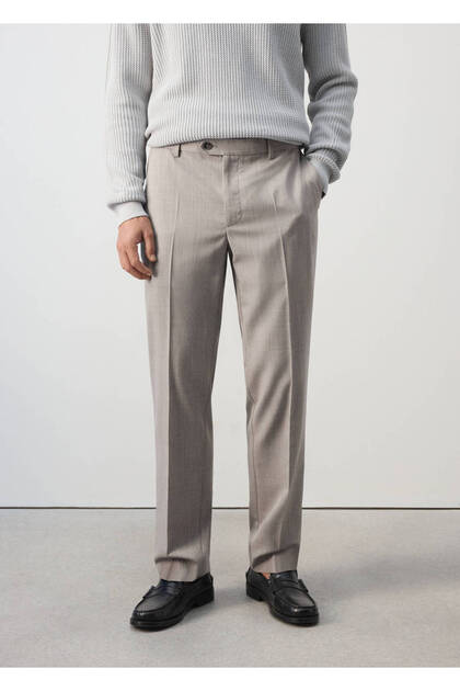 Regular fit yün karışımlı pantolon