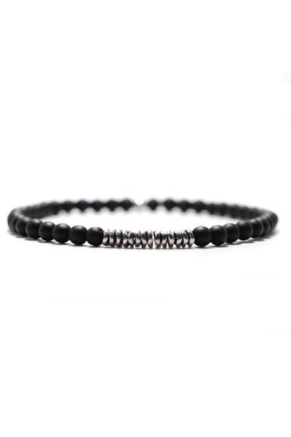 Onyx New 4mm Stone Bracelet Men Natural Volcanic Rock Tiger Eye Braslet Beaded Silver Color Hematite