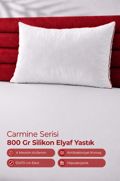 Carmine Series 100% Silicone Fiber Filling Pillow - Hotel Type 800 Gr 1 Piece