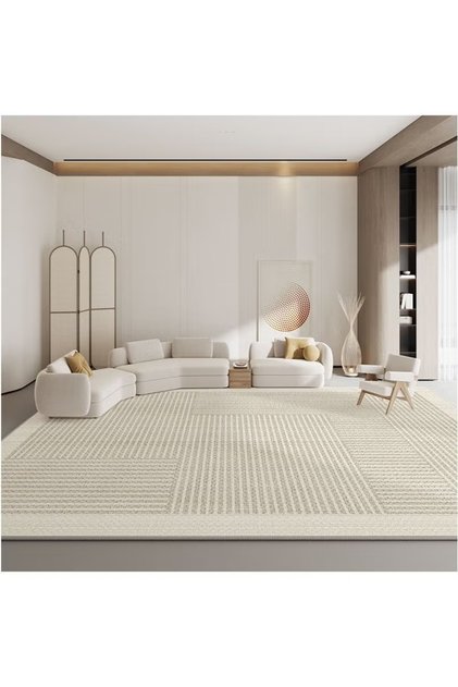 200x300cm Thick Soft Plush Waterproof Stain-Resistant Rug, Nordic Minimalist Non-Slip Carpet for Living Room Sofa & Bedside, Warm Anti-Cold Home Floor Mat (Style A)