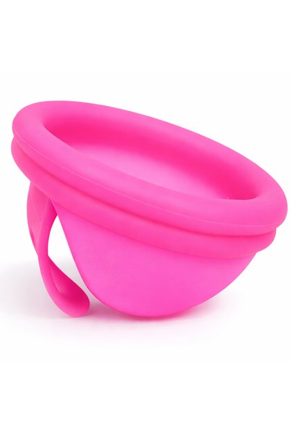 Cupa menstruală, Silicon de uz medical, Inel de extragere, Mărimea S, Roz